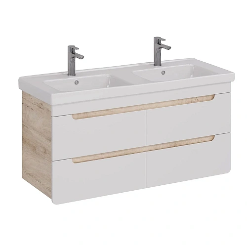 Тумба под раковину Lemark OLIVIA 125 см подвесная, дуб кантри, белый LM08OL125T Тумба под раковину Lemark OLIVIA 125 см подвесная, дуб кантри, белый LM08OL125T