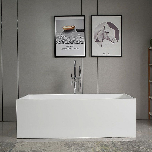 Ванна отдельностоящая ABBER AS9642-1.8 180x76 универсальная, белая матовая, искусственный камень Ванна отдельностоящая ABBER AS9642-1.8 180x76 универсальная, белая матовая, искусственный камень