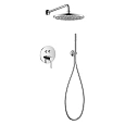 Душевая система CEZARES ECO-DSET-01 встраиваемая, верхний душ диаметр 25 см, ручной душ со шлангом, штуцером и держателем, хром Душевая система CEZARES ECO-DSET-01 встраиваемая, верхний душ диаметр 25 см, ручной душ со шлангом, штуцером и держателем, хром