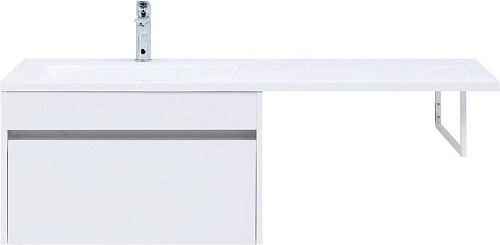 Тумба с раковиной Aquanet Токио 130 L белый (подвесная, 1 ящик) 00236917 + 00235501 Тумба с раковиной Aquanet Токио 130 L белый (подвесная, 1 ящик) 00236917 + 00235501