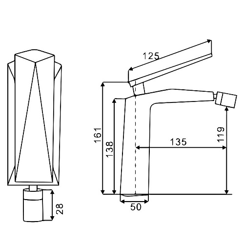 Смеситель для биде Boheme Venturo 376-SGM Shine Смеситель для биде Boheme Venturo 376-SGM Shine