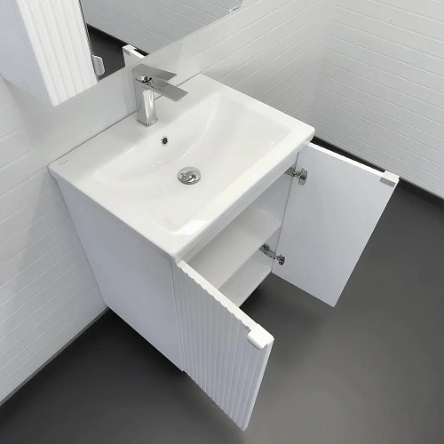 Тумба с раковиной Comforty Лима-60Н 00-00019241 белый матовый раковина Como 60 Тумба с раковиной Comforty Лима-60Н 00-00019241 белый матовый раковина Como 60