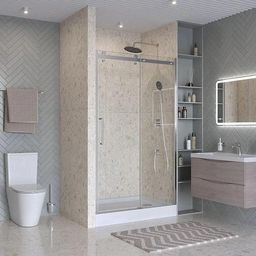 Душевая дверь BelBagno MARINO-2-BF-1-130-C-CR 130 см, профиль хром, стекло прозрачное Душевая дверь BelBagno MARINO-2-BF-1-130-C-CR 130 см, профиль хром, стекло прозрачное