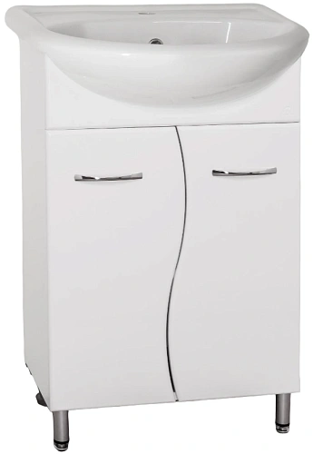 Тумба под раковину Style Line Уют 55, напольная, белая, ЛС-000010055 Тумба под раковину Style Line Уют 55, напольная, белая, ЛС-000010055