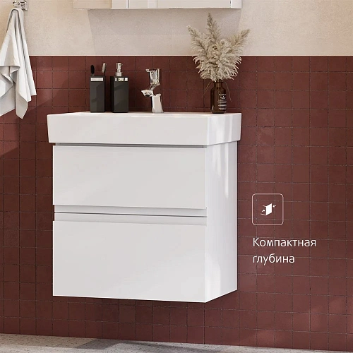 Тумба под раковину Roca Oleta 60 белый матовый, 2 ящика, A857639501 Тумба под раковину Roca Oleta 60 белый матовый, 2 ящика, A857639501