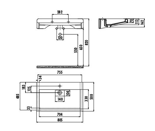 Раковина Creavit Epic EP080-00CB00E-0000 белая 80 см Раковина Creavit Epic EP080-00CB00E-0000 белая 80 см