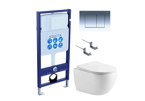 Комплект унитаза SET Aquatek ЕВРОПА-AQ1190-010 с инсталляцией, креплением, клавишей смыва и сиденьем микролифт Комплект унитаза SET Aquatek ЕВРОПА-AQ1190-010 с инсталляцией, креплением, клавишей смыва и сиденьем микролифт