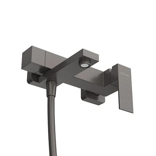Смеситель для ванны CEZARES SLIDER-VD-GM с ручным душем, шлангом и держателем, оружейная сталь Смеситель для ванны CEZARES SLIDER-VD-GM с ручным душем, шлангом и держателем, оружейная сталь