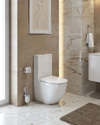 Унитаз напольный CEZARES STYLUS CZR-152-CPR/CZR-GN-SC безободковый с сиденьем Унитаз напольный CEZARES STYLUS CZR-152-CPR/CZR-GN-SC безободковый с сиденьем