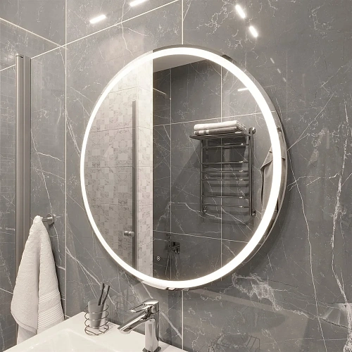 Зеркало DIWO Ростов 80 с подсветкой, круглое, сенсорный выключатель, настенное, российское 482589 Зеркало DIWO Ростов 80 с подсветкой, круглое, сенсорный выключатель, настенное, российское 482589