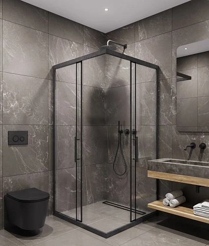 Душевой уголок Timo (T41) TKSS-100/03C-8 1000x1000x2000, профиль черный, стекло прозрачное 8 мм Душевой уголок Timo (T41) TKSS-100/03C-8 1000x1000x2000, профиль черный, стекло прозрачное 8 мм