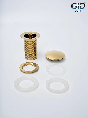 Донный клапан Gid без перелива G100 73301K золото 7x7x10 Донный клапан Gid без перелива G100 73301K золото 7x7x10