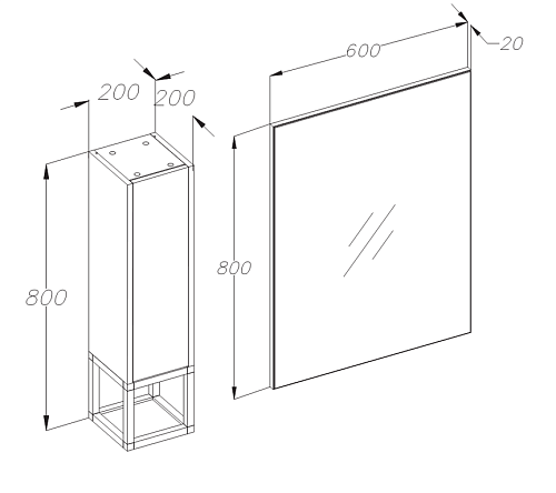 Зеркальный шкаф Opadiris Треви 80 серый/матовый антрацит(петли слева) trevi-80-l-b Зеркальный шкаф Opadiris Треви 80 серый/матовый антрацит(петли слева) trevi-80-l-b