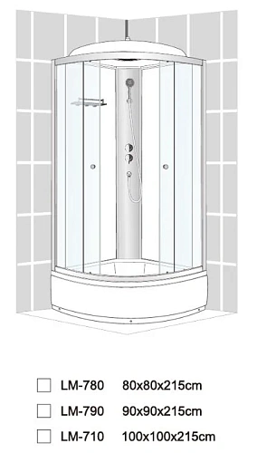 Душевая кабина Dto LM (LM780) 80x80 см стандартная Душевая кабина Dto LM (LM780) 80x80 см стандартная