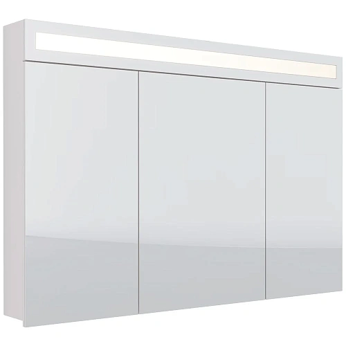 Зеркальный шкаф DREJA UNI, 120 см, 3 дверцы, 6 стеклянных полок, с LED-подсветкой и выключателем, бе 99.9013 Зеркальный шкаф DREJA UNI, 120 см, 3 дверцы, 6 стеклянных полок, с LED-подсветкой и выключателем, бе 99.9013