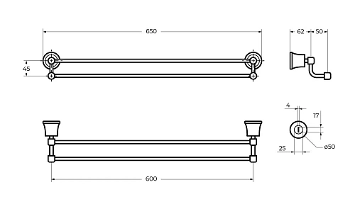 Полотенцедержатель CEZARES LIBERTY CZR-F-8982 хром Полотенцедержатель CEZARES LIBERTY CZR-F-8982 хром