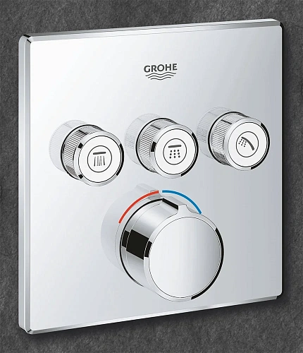 Смеситель для душа GROHE Grohtherm SmartControl на 3 выхода, хром (29149000) внешняя часть Смеситель для душа GROHE Grohtherm SmartControl на 3 выхода, хром (29149000) внешняя часть