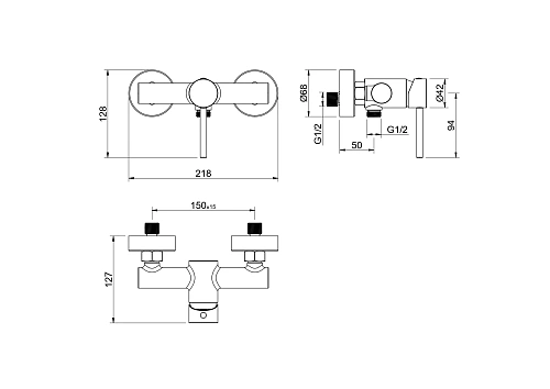 Смеситель для душа Aquatek Европа AQ1360BGM черный хром шлифованный Смеситель для душа Aquatek Европа AQ1360BGM черный хром шлифованный