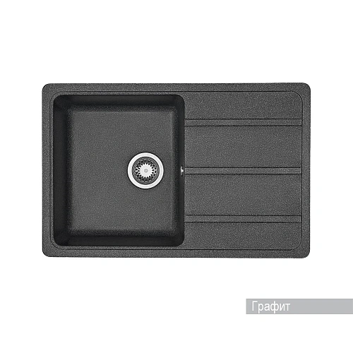 Кухонная мойка Aquaton Аманда 1A712832AD210 из литого мрамора, прямоугольная, с крылом графит Кухонная мойка Aquaton Аманда 1A712832AD210 из литого мрамора, прямоугольная, с крылом графит