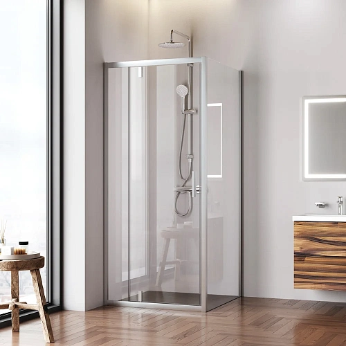 Душевой уголок AM.PM Gem W90G-404-9090-MT распашная 90x90 профиль хром матовый, стекло прозрачное Душевой уголок AM.PM Gem W90G-404-9090-MT распашная 90x90 профиль хром матовый, стекло прозрачное