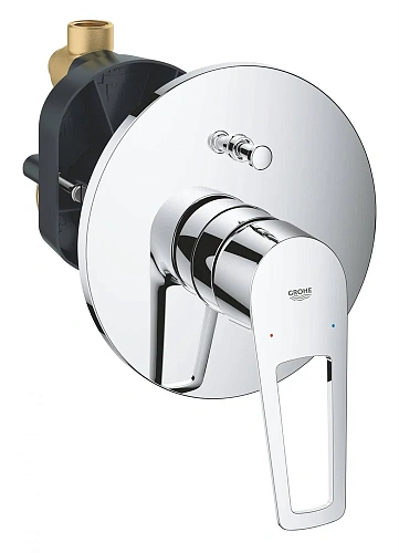 Смеситель для ванны GROHE BauLoop однорычажный, круглая розетка, хром (29081001) Смеситель для ванны GROHE BauLoop однорычажный, круглая розетка, хром (29081001)