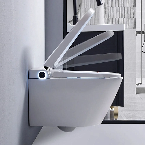 Унитаз SMART Timo TЕ-751 (580x380x420) с функцией биде подвесной с инсталляцией и хромированной кнопкой Унитаз SMART Timo TЕ-751 (580x380x420) с функцией биде подвесной с инсталляцией и хромированной кнопкой