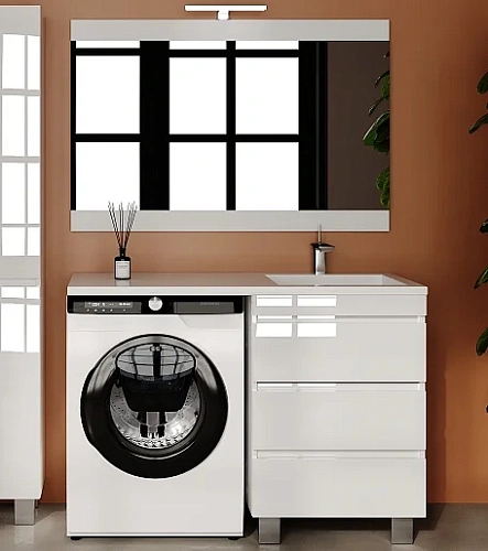 Тумба под раковину Style Line Даллас ЛЕОН 120 Люкс белая, PLUS напольная СС-00002439 Тумба под раковину Style Line Даллас ЛЕОН 120 Люкс белая, PLUS напольная СС-00002439