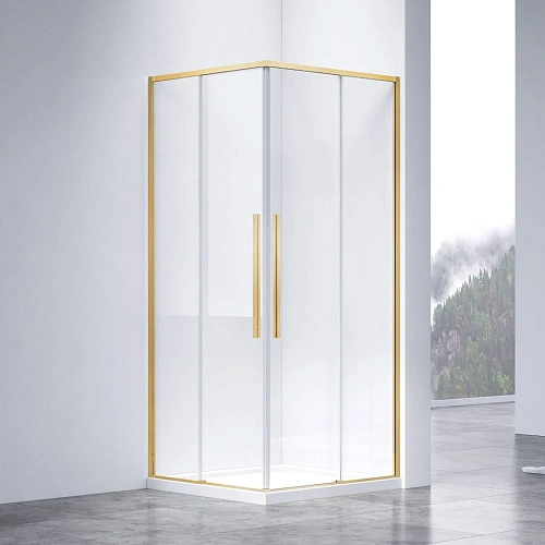 Душевой уголок Vincea Slim-N VSS-4SN900CLG, 900x900, брашированное золото, стекло прозрачное Душевой уголок Vincea Slim-N VSS-4SN900CLG, 900x900, брашированное золото, стекло прозрачное