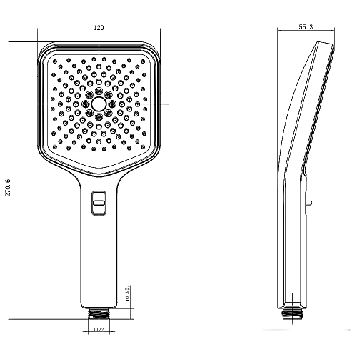 Душевая лейка AQUAme AQM8502W Ручной душ 120мм, 3 режима, Белый Душевая лейка AQUAme AQM8502W Ручной душ 120мм, 3 режима, Белый