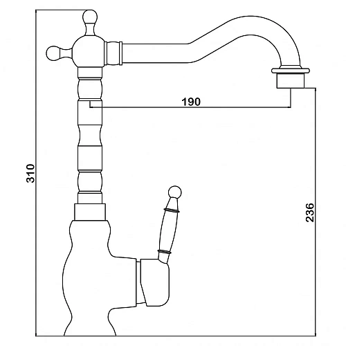 Смеситель для кухни Swedbe Selene 7141 Смеситель для кухни Swedbe Selene 7141