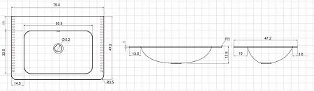 Раковина Vincea VCB-2VP800W белая Раковина Vincea VCB-2VP800W белая