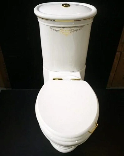 Унитаз напольный Boheme GOLD Puro с узором без сиденья 959-G с бачком Унитаз напольный Boheme GOLD Puro с узором без сиденья 959-G с бачком