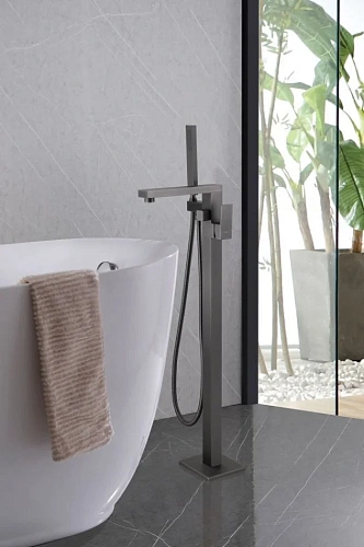 Смеситель для ванны ABBER Daheim AF8215NG напольный, никель Смеситель для ванны ABBER Daheim AF8215NG напольный, никель