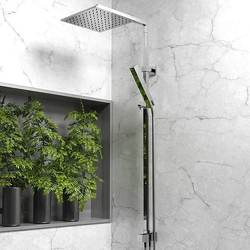 Душевая система Paini Cox 78PQ689TH 250 мм, с термостатом, черный глянцевый Душевая система Paini Cox 78PQ689TH 250 мм, с термостатом, черный глянцевый