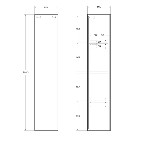 Шкаф-пенал BelBagno KRAFT-1600-1A-SC-CO 330x300x1600мм, бежевый матовый Шкаф-пенал BelBagno KRAFT-1600-1A-SC-CO 330x300x1600мм, бежевый матовый