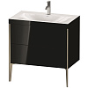Тумба с раковиной Duravit XVIU XV4710OB140C 80 см черный глянцевый
