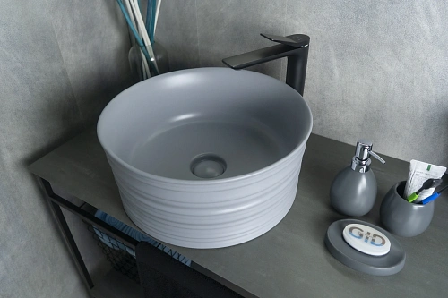 Раковина Gid Gm969 53335 накладная серая матовая 41x41x18 Раковина Gid Gm969 53335 накладная серая матовая 41x41x18