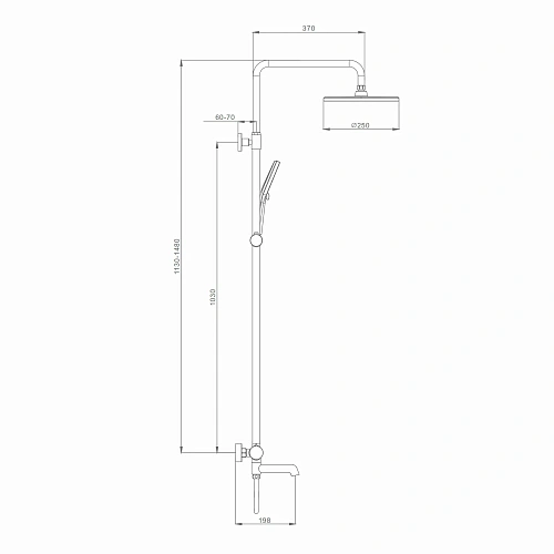 Душевая система Raglo R20.24.33 излив поворотный 15 см, матовая медь Душевая система Raglo R20.24.33 излив поворотный 15 см, матовая медь