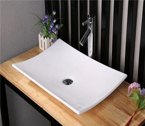 Раковина CeramaLux 78123B накладная, белый Раковина CeramaLux 78123B накладная, белый