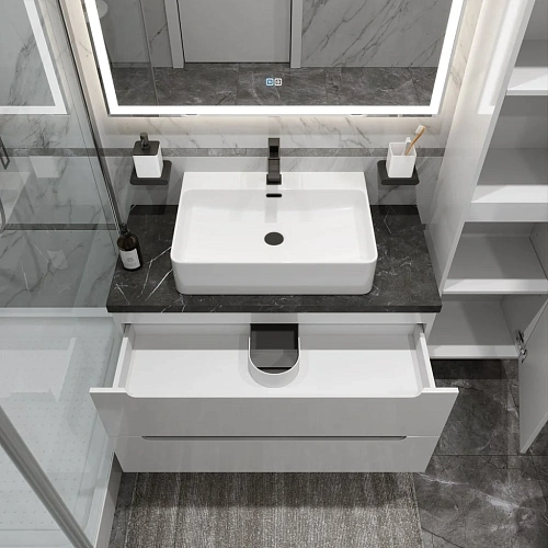 Тумба со столешницей и раковиной BelBagno ETNA 100 etna100bl-kepmno-1338-set подвесная ETNA100BL-KEPMNO-1338-SET Тумба со столешницей и раковиной BelBagno ETNA 100 etna100bl-kepmno-1338-set подвесная ETNA100BL-KEPMNO-1338-SET