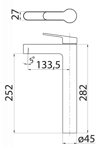 Смеситель для раковины BelBagno DELTA DEL-LMC-NERO черный матовый Смеситель для раковины BelBagno DELTA DEL-LMC-NERO черный матовый