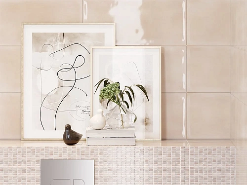 Вставка Cersanit Pudra узор бежевый 20x44 PD2G011 Вставка Cersanit Pudra узор бежевый 20x44 PD2G011