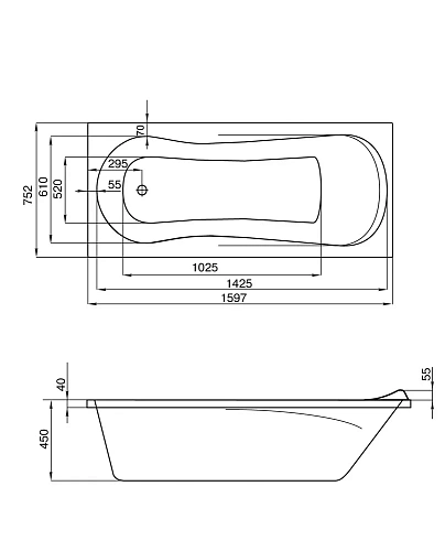 Акриловая ванна Santek Каледония 160х75 белая 1.WH30.2.388 Акриловая ванна Santek Каледония 160х75 белая 1.WH30.2.388