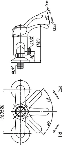 Смеситель для душа CEZARES LIRA-C-DM-BLC Смеситель для душа CEZARES LIRA-C-DM-BLC