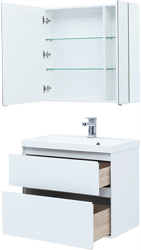 Тумба под раковину Aquanet Гласс 80 белый 00238361 Тумба под раковину Aquanet Гласс 80 белый 00238361