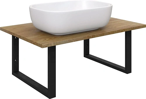 Комплект мебели DIWO Элиста 80 светлое дерево, с раковиной Moduo 50 Square 554899 Комплект мебели DIWO Элиста 80 светлое дерево, с раковиной Moduo 50 Square 554899