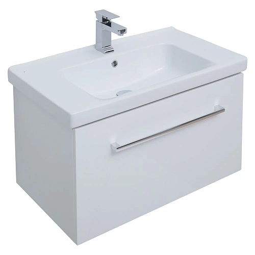 Тумба под раковину DREJA BIG INN, 80 см, подвесная, 1 ящик + выдвижной внутренний ящик, белый глянец 77.0203W Тумба под раковину DREJA BIG INN, 80 см, подвесная, 1 ящик + выдвижной внутренний ящик, белый глянец 77.0203W