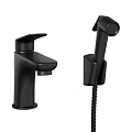 Смеситель для раковины Paini Laguna LAYO205/574 с гигиеническим душем, черный Смеситель для раковины Paini Laguna LAYO205/574 с гигиеническим душем, черный