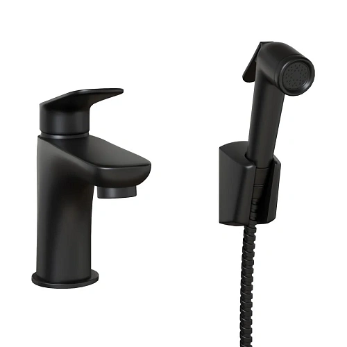 Смеситель для раковины Paini Laguna LAYO205/574 с гигиеническим душем, черный Смеситель для раковины Paini Laguna LAYO205/574 с гигиеническим душем, черный
