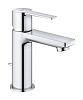 Картинка анонса товара «смеситель для раковины grohe lineare new с донным клапаном, xs-size, хром (32109001)»